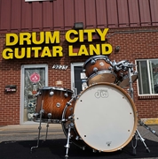 DW USA Collectors Exotic | Moabi Quilt | Natural/Candy Black Burst LQR 4pc Shell PK 22"/16"/12"/10"  