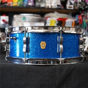 Vintage 1966 Ludwig USA Jazz Fest 5x14" Maple Snare Drum - Blue Sparkle