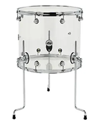 DW DDAC1618TTCL DESIGN SERIES 16X18 CLEAR ACRYLIC FLOOR TOM W/LEGS | 18" Floor Tom