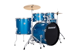 Ludwig Accent Drive Outfit #LC19519 - Blue Sparkle - 5-piece Complete Drum Set with 22" Bass Drum