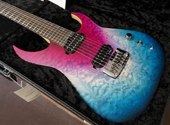Schecter USA CUSTOM SHOP KM7 Hybrid - See Thru Blue-Purple Extravaganza Burst 7-String Electric Guitar 