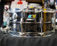 Vintage 1979 Ludwig USA Engraved Black Beauty Super Sensitive 6.5x14" Seamless Brass Snare Drum