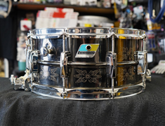 USED - Vintage 1979 Ludwig USA Engraved Black Beauty Super Sensitive 6.5x14" Seamless Brass Snare Drum