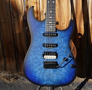 Schecter USA CUSTOM SHOP Sunset Custom-II - Ocean Blue Burst Satin 6-String Electric Guitar