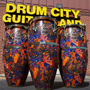 USED - Latin Percussion Accent Series SANTANA Supernatural Fiberglass Congas w/ Gold Hardware | 11", 11 3/4", 12 1/2"