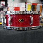 Vintage 1961 Slingerland USA 13'' Mahogany/Poplar Snare Drum w/ Maple Rings - Red Sparkle