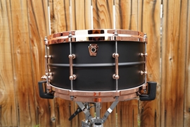 Ludwig LB427TDC Hot Rod Black Beauty Brass 6.5x14" Snare Drum - Matte Black w/ Copper Hardware