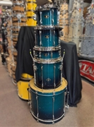USED - Tama Superstar Classic Series 5pc Birch Shell Pack - Blue Lacquer Burst w/ DieCast Hoops