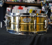 USED - Pearl SensiTone Brass 5x14" Snare Drum w/ Super Hoops