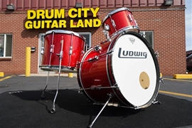 Vintage Ludwig USA 1960s Club Date Series Red Sparkle 3pc Maple Shell Pack | 12", 15", 20"