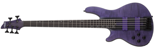 Schecter DIAMOND SERIES C-5 GT Satin Trans Purple Left Handed 5-String Electric Bass Guitar  
