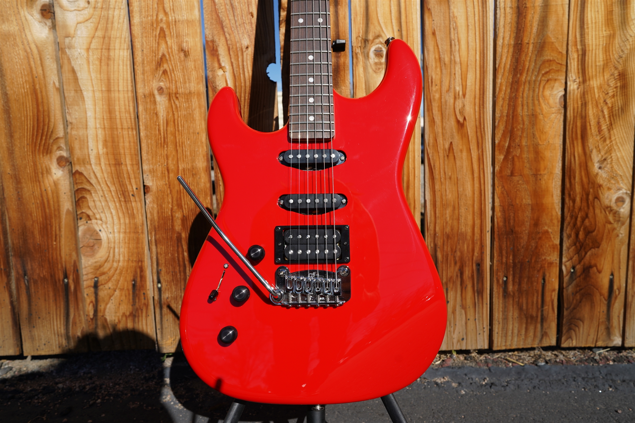 G&L USA Legacy HSS RMC Rally Red w/Matching Head Left Handed 6-String Electric Guitar 2022