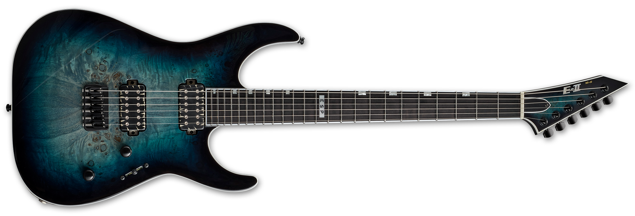 ESP E-II M-II HT Mercury Blue Burst 6-String Electric Guitar 2023