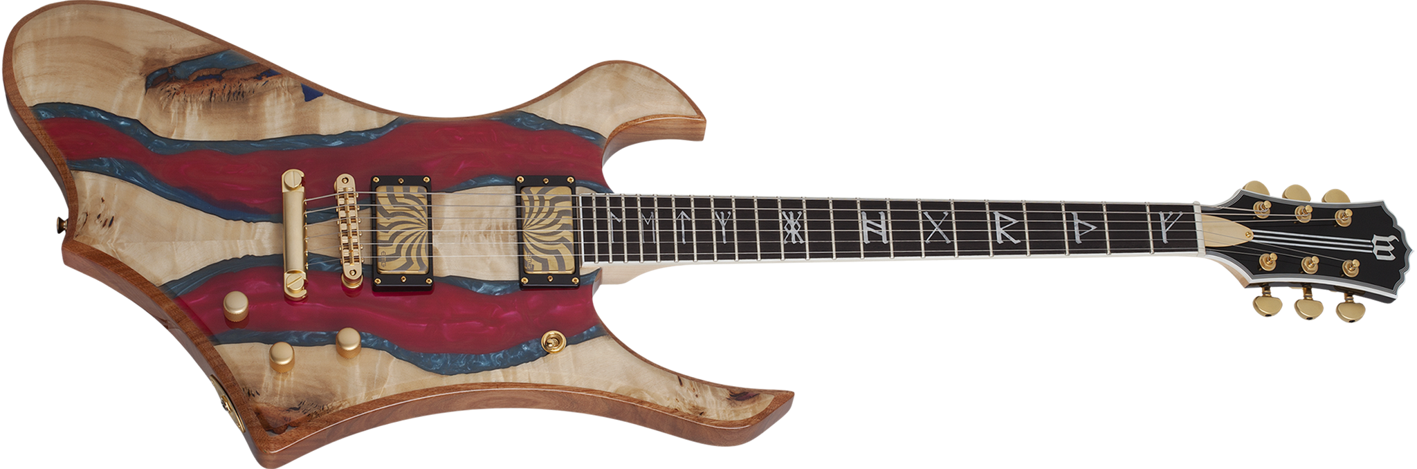 Wylde Audio  Goregehn Special Edition  Blood River Burl 6-String Electric Guitar 2024
