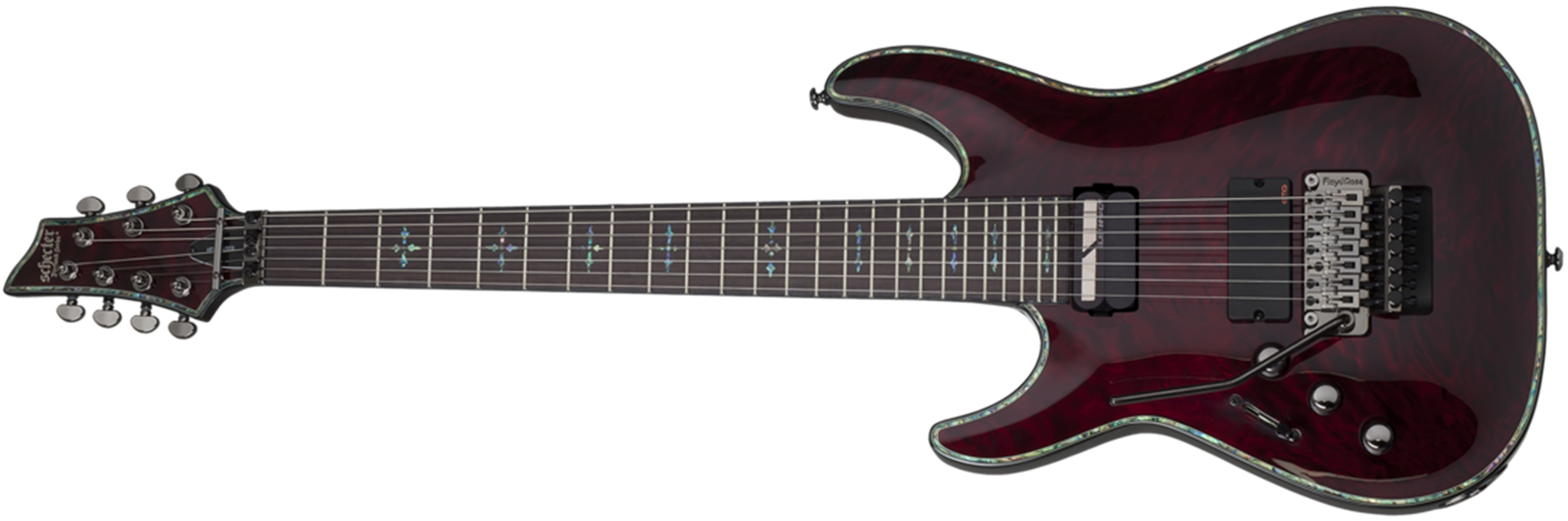 Schecter DIAMOND SERIES Hellraiser C-7FR/S Black Cherry Left Handed 7-String Electric Guitar 2022
