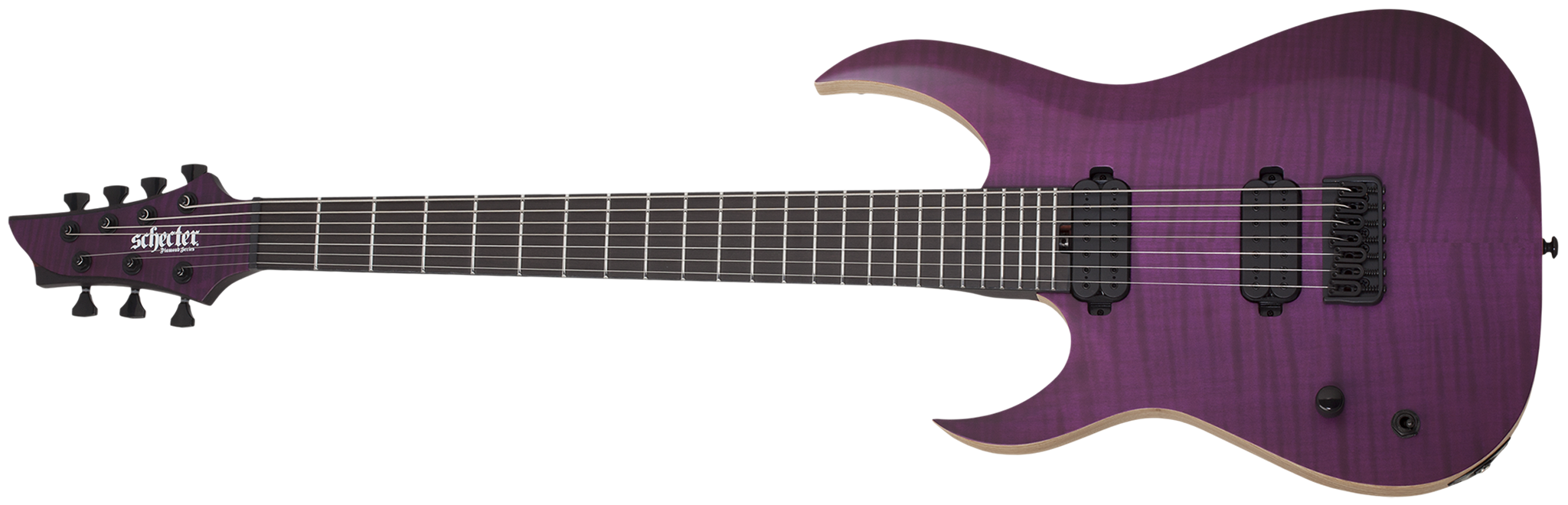 Schecter DIAMOND SERIES John Browne Tao-7 Satin Trans Purple  Left Handed 7-String Electric Guitar 2023