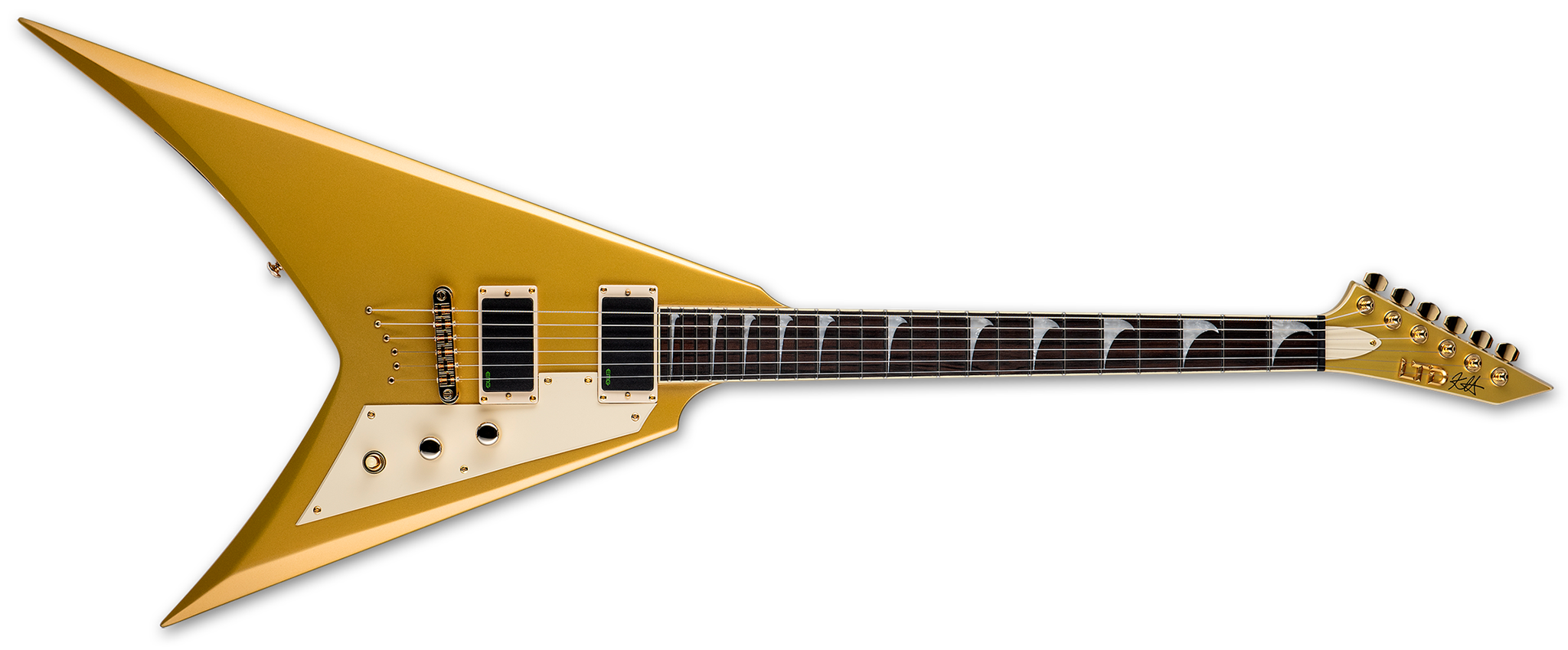 LTD SIGNATURE SERIES  Kirk Hammett KH-V Metallic Gold 6-String Electric Guitar 2023