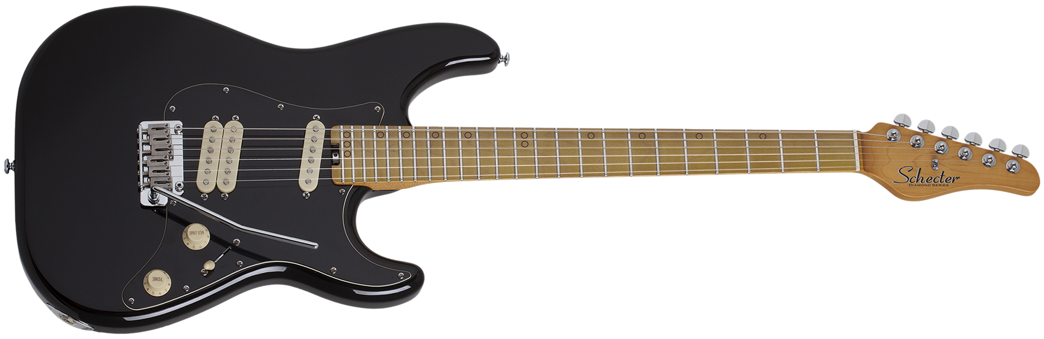 Schecter DIAMOND SERIES MV-6 Gloss Black 6-String Electric Guitar 2023