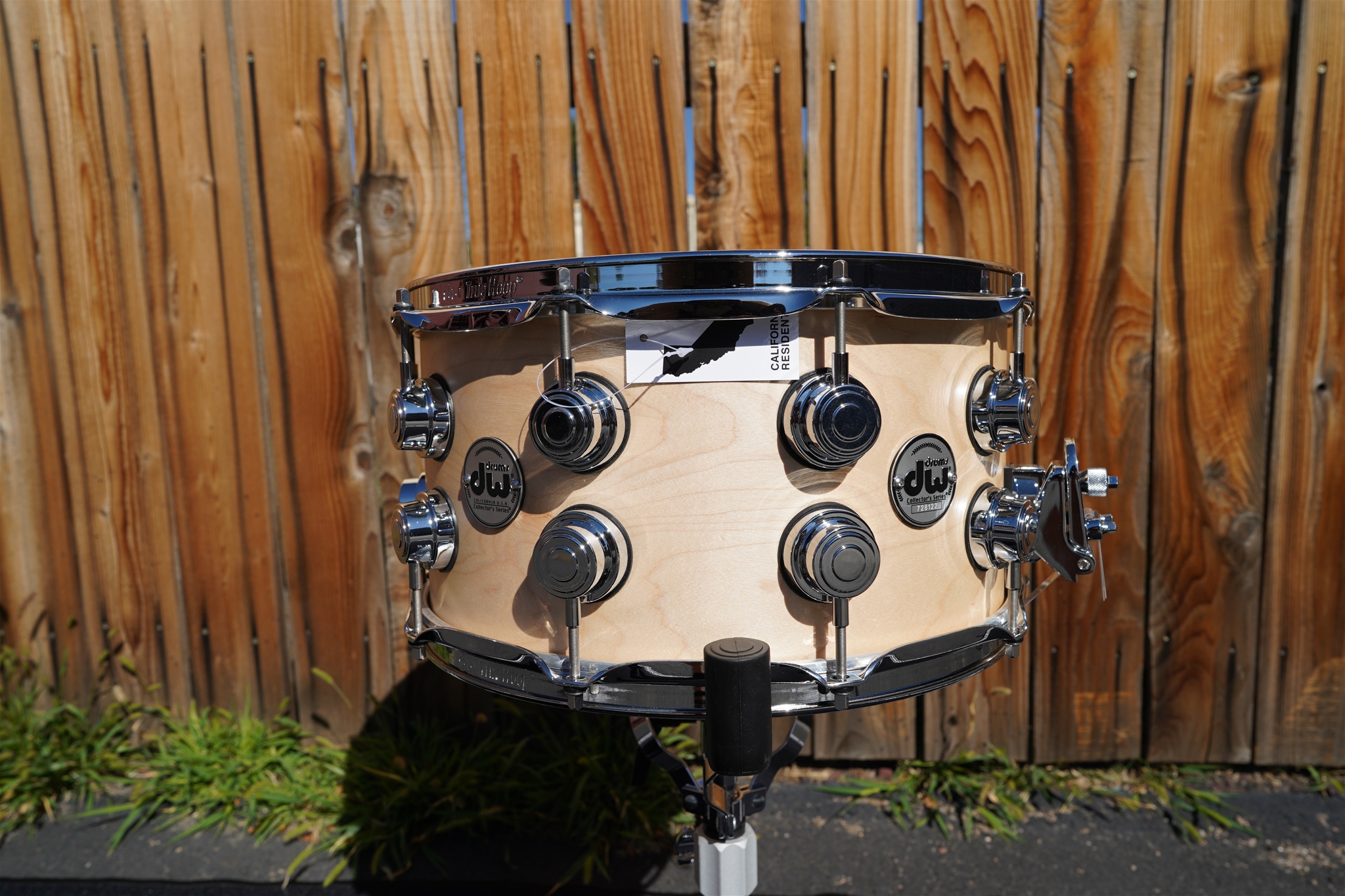 DW USA Collectors Series - Natural Satin Oil 7 x 14" Snare Drum w/ Chrome Hdw.