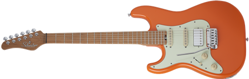 Schecter DIAMOND SERIES Nick Johnston Traditional HSS Atomic Orange Left Handed 6-String Electric Guitar  