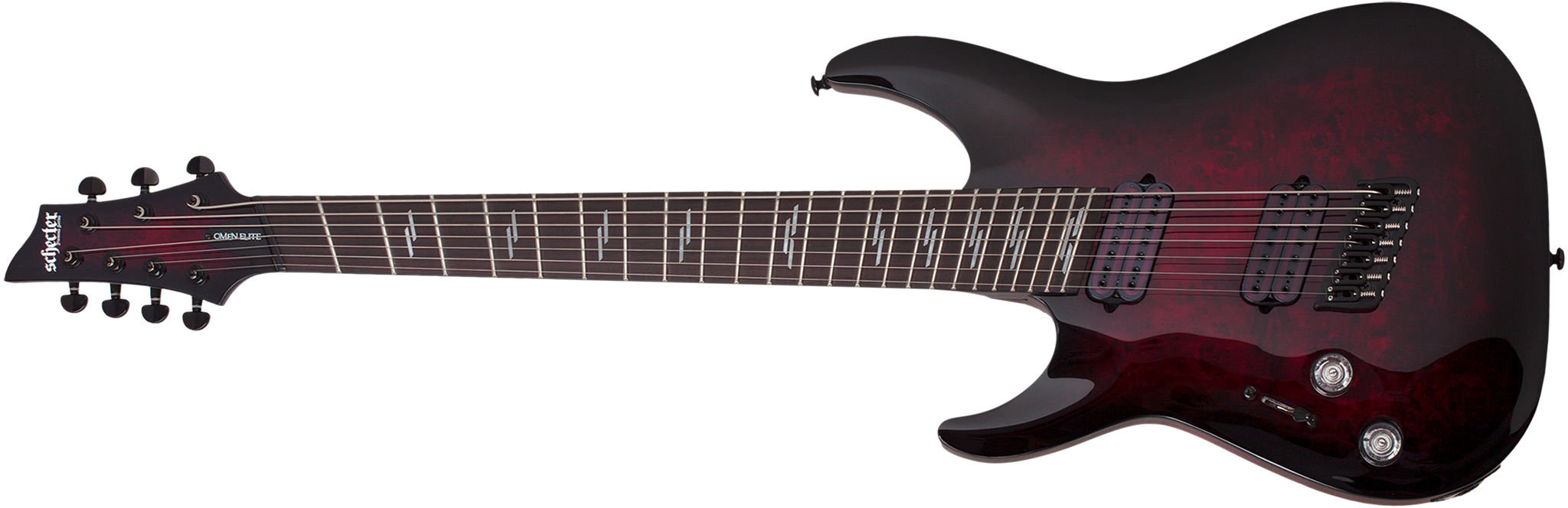 Schecter DIAMOND SERIES Omen Elite-7 Multiscale Black Cherry Burst Left Handed 7-String Electric Guitar 2023
