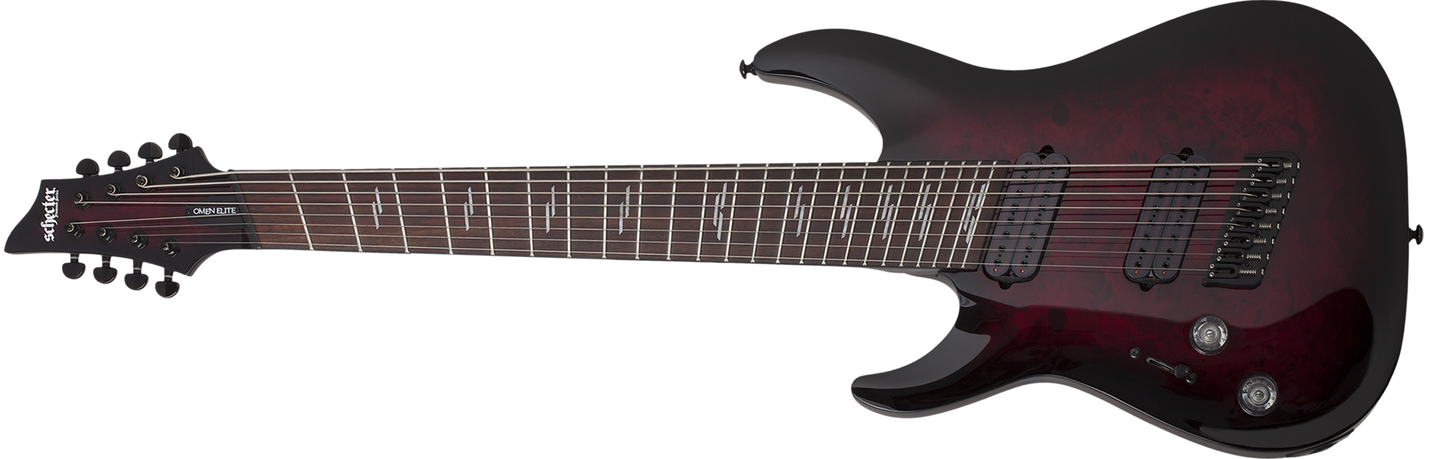 Schecter DIAMOND SERIES Omen Elite-8 Multiscale Black Cherry Burst Left Handed 8-String Electric Guitar 2022
