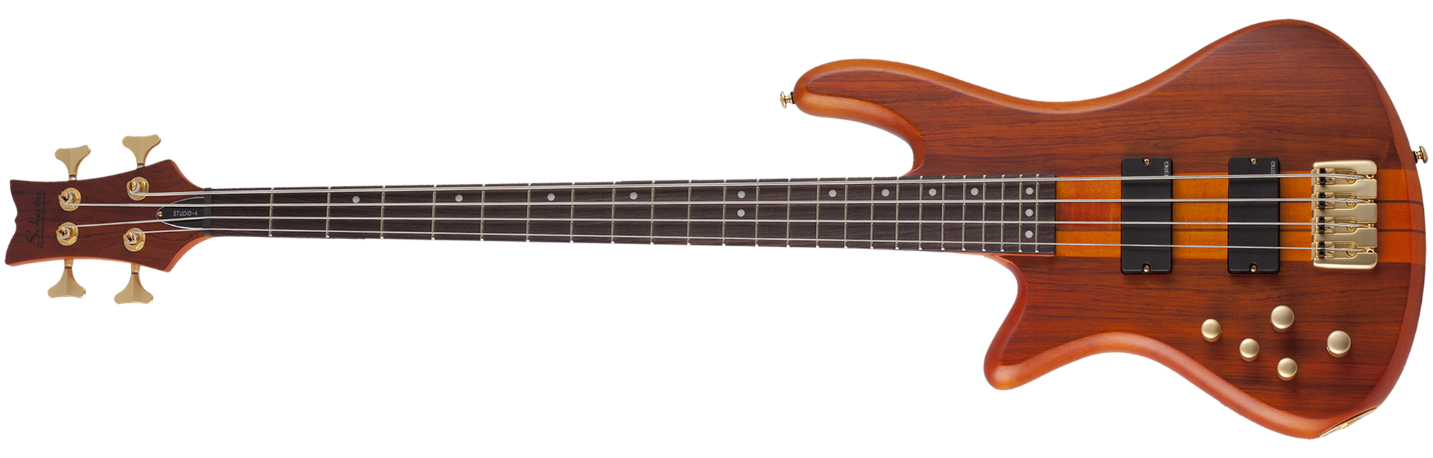 Schecter DIAMOND SERIES Stiletto  Studio-4 Honey Satin Left Handed 4-String Electric Bass Guitar