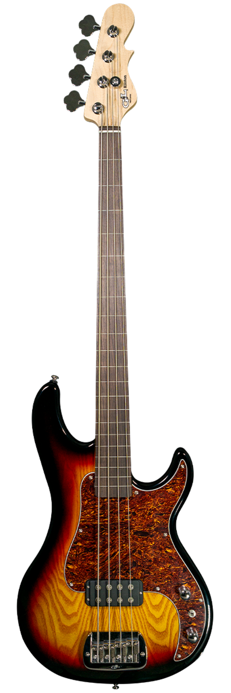 G&L TRIBUTE SERIES Kiloton Fretless 3-Tone Sunburst  4-String Electric Bass Guitar 