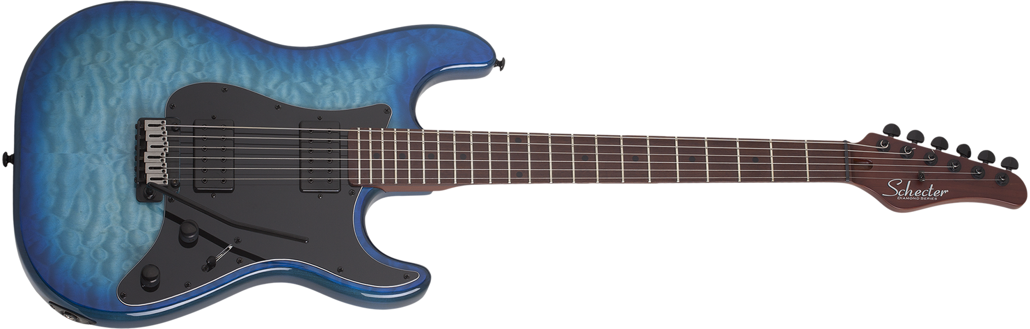 Schecter DIAMOND SERIES Traditional Pro Transparent Blue Burst 6-String Electric Guitar 2023
