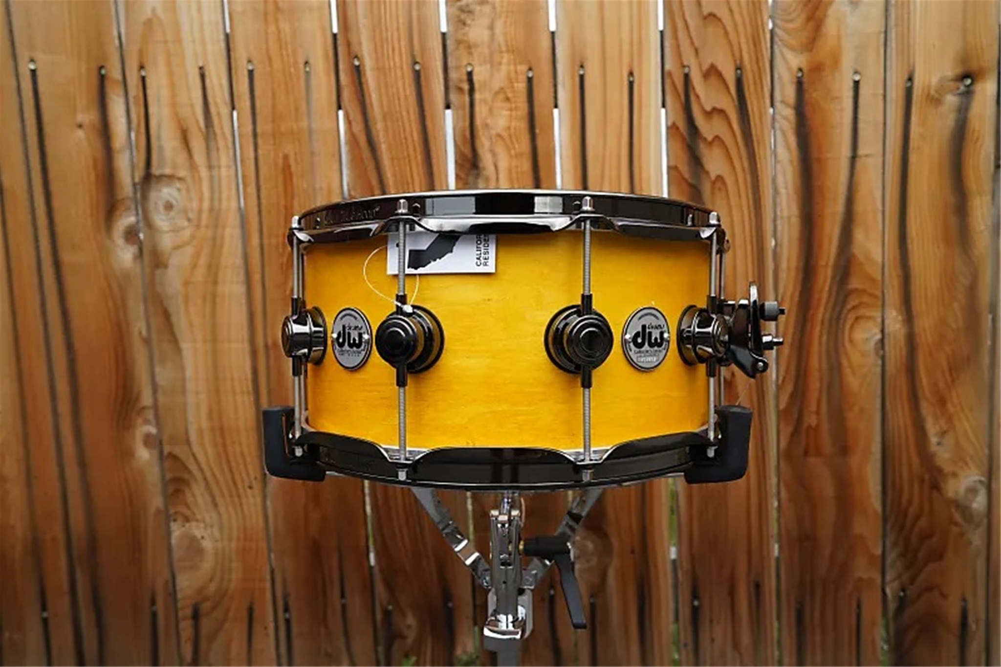 DW USA Collectors Series - 6.5 x 14" Pure Maple SSC/VLT Shell Snare Drum - Intense Yellow Satin Oil w/ Black Nickel Hdw.