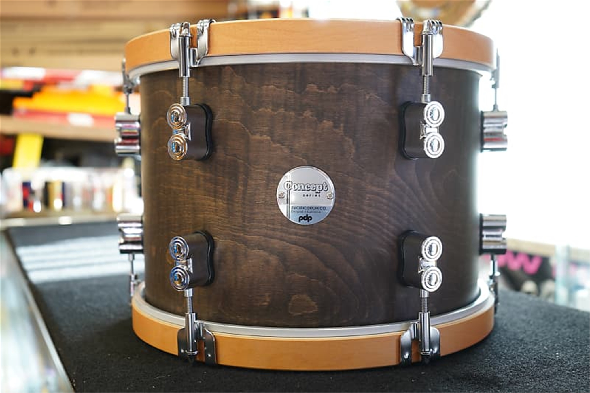 PDP Concept Maple Classic 9" x 13" Tom Walnut Stain with Natural Hoops - 13" Tom (No-Mount)