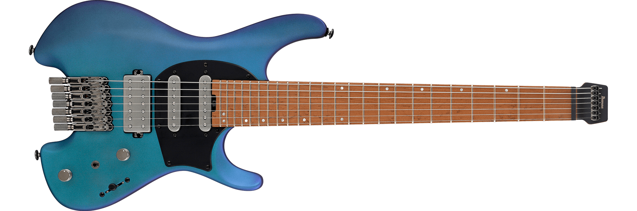 IBANEZ Q547BMM Blue Chameleon Metallic Matte Headless 7-String Electric Guitar 2023