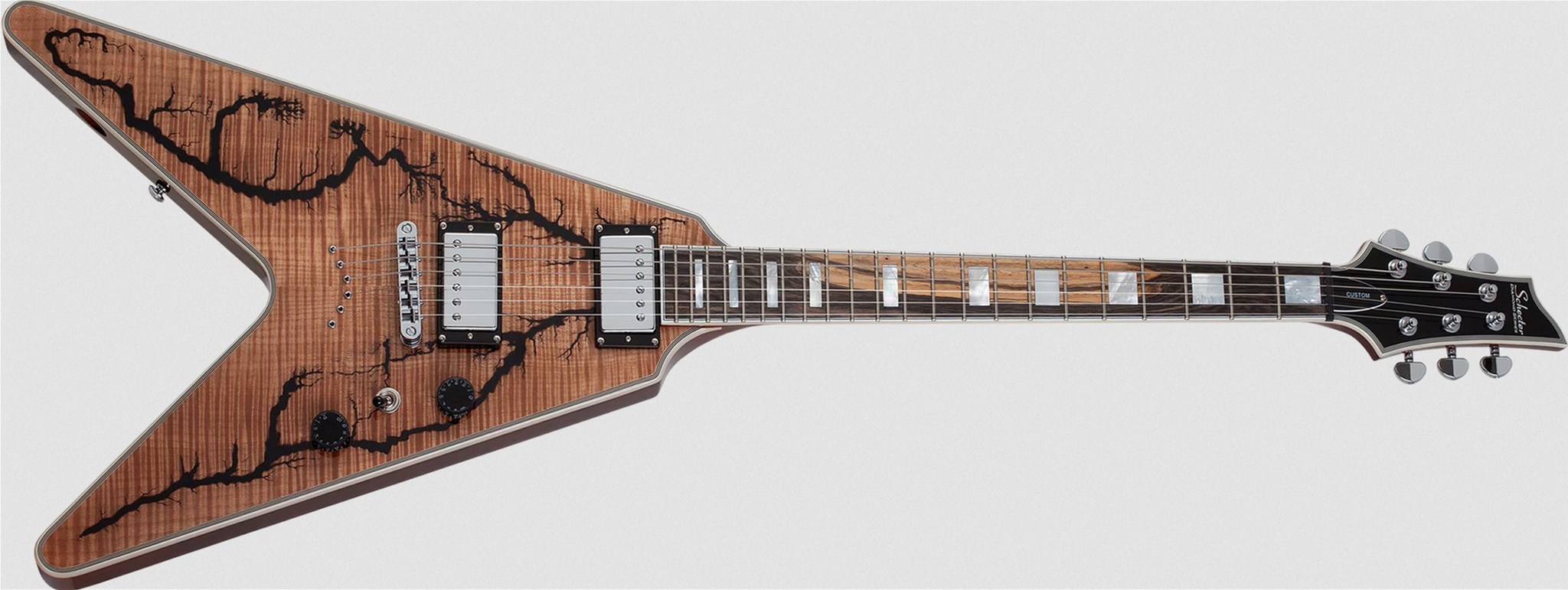 Schecter DIAMOND SERIES V-1 Electro-Resin Gloss Natural  6-String Electric Guitar 2025