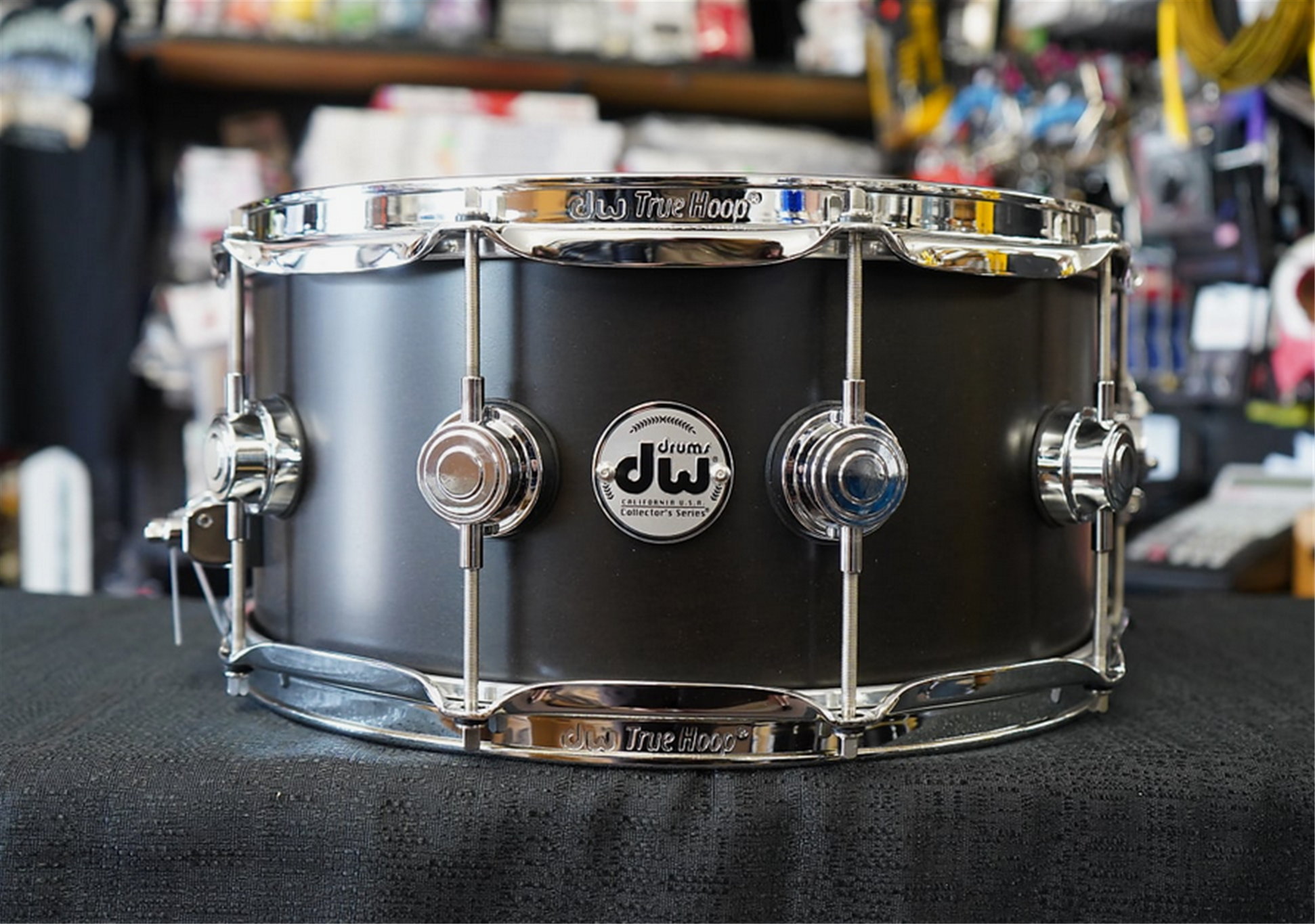 DW USA Collectors Series 6.5x14" Pure Maple VLT Shell w/ Ring's Snare Drum - Ebony Satin Oil Finish