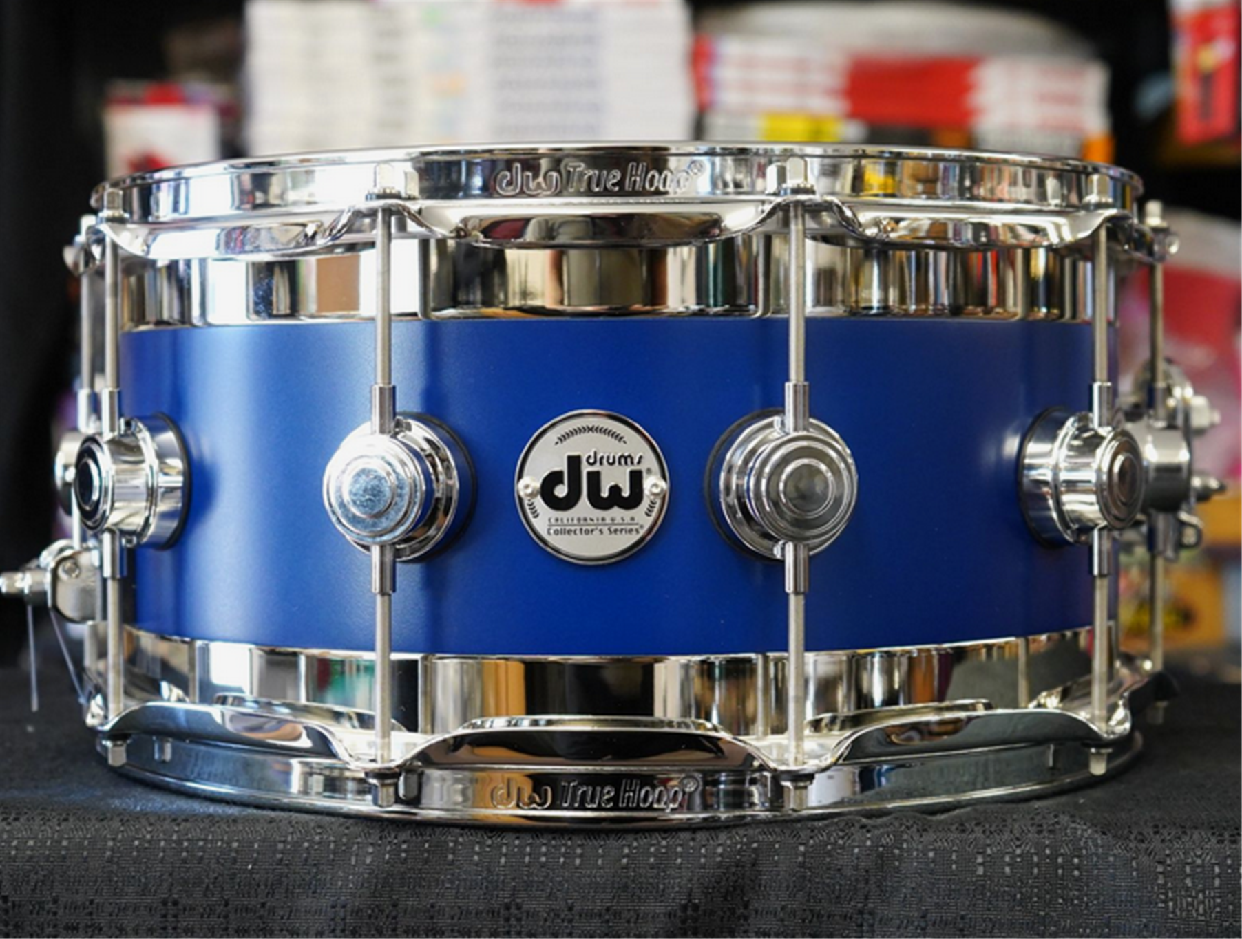 DW USA Collectors Series 7x14" Maple EDGE Snare Drum - Intense Azure Satin Oil