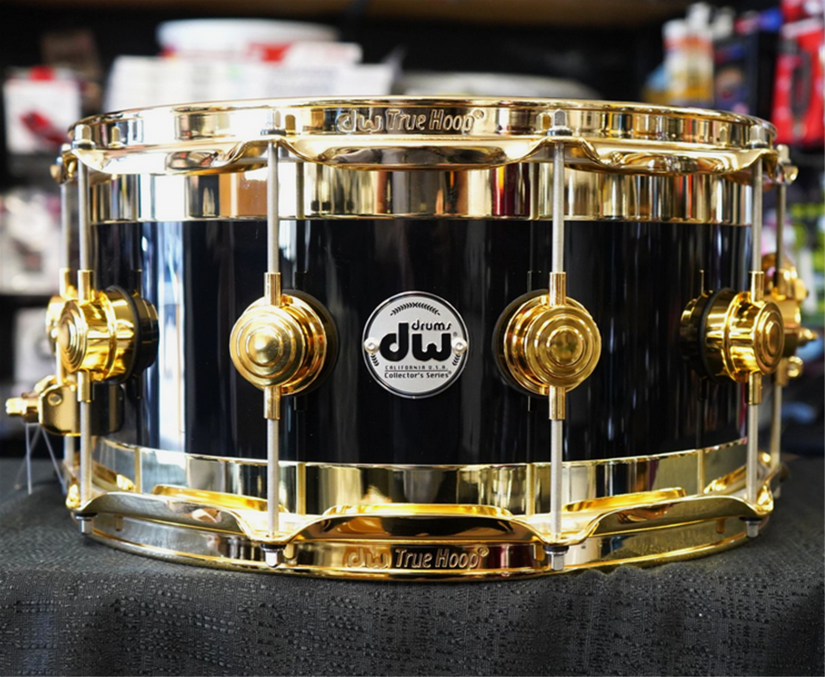 DW USA Collectors Series 7x14" Maple EDGE Snare Drum - Black Gloss FP