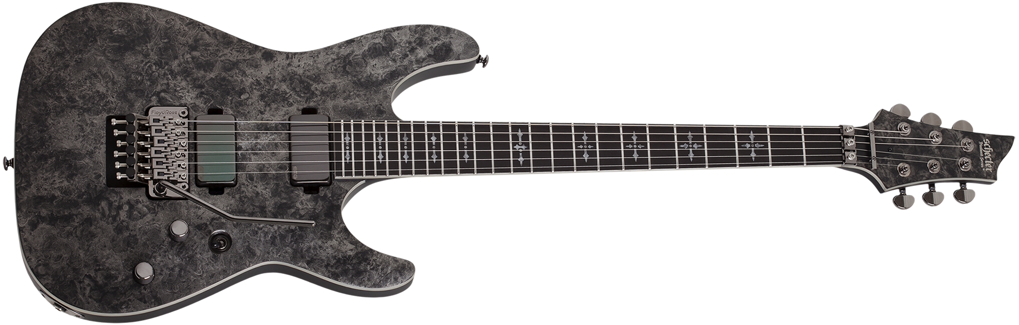 Schecter DIAMOND SERIES Ernie C  C-1 Satin Black Reign   6-String Electric Guitar 2023