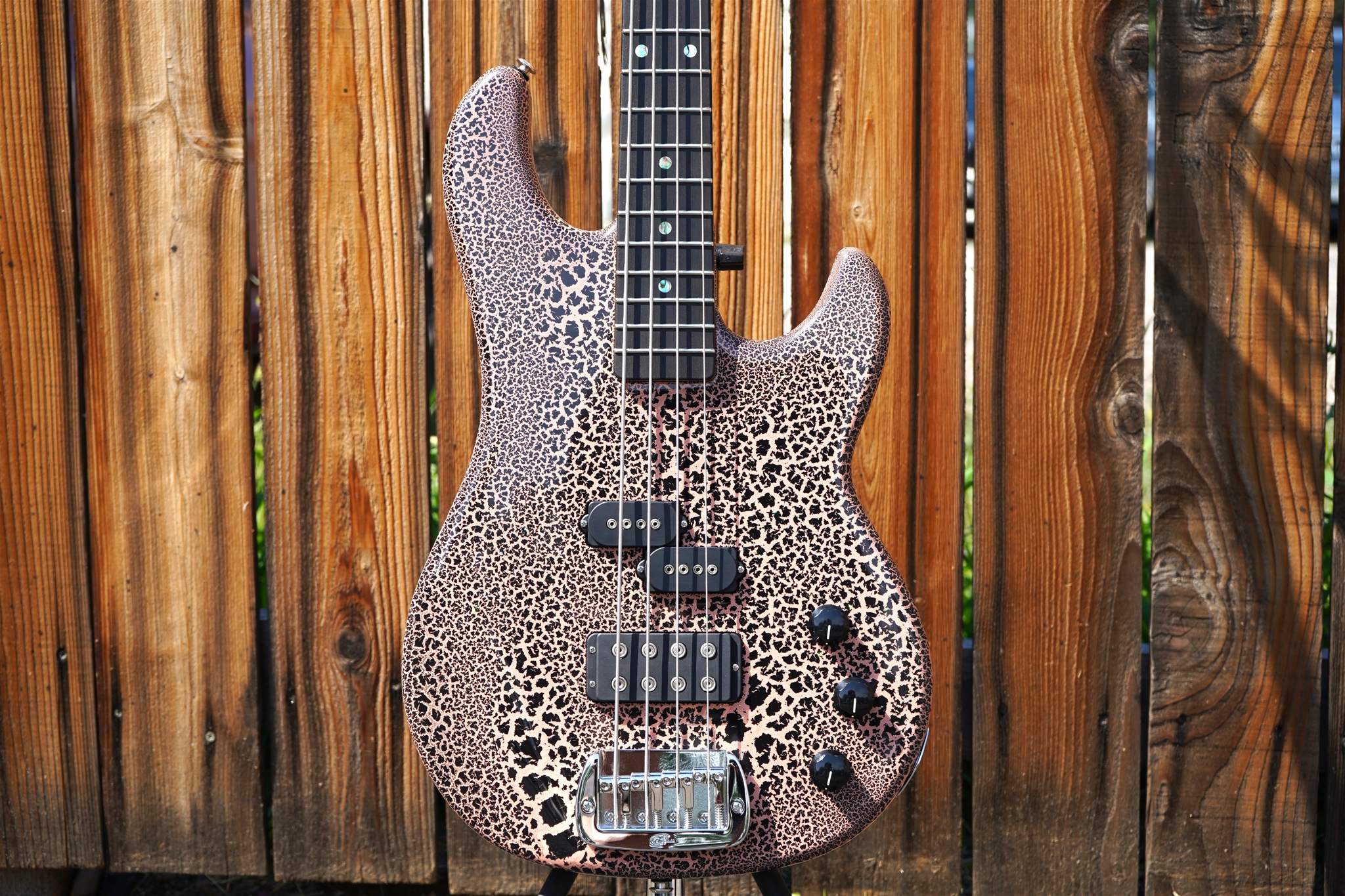 G&L USA Custom Shop LB-100 Sunset Coral Andromeda Crackle 4-String Electric Bass Guitar 2025