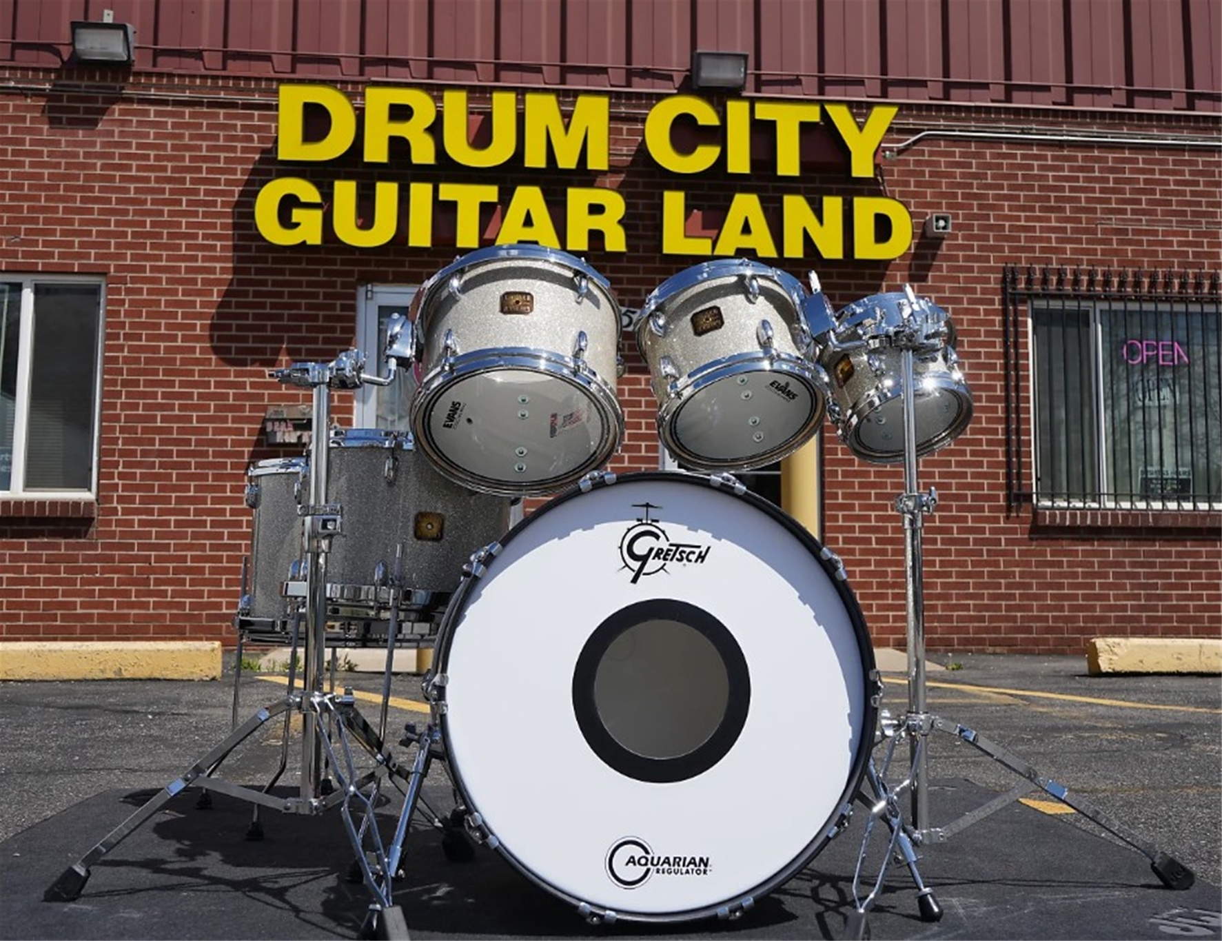 USED - Gretsch USA Custom Series 6pc Maple Shell Pack - Silver Glass Glitter Wrap | 8, 10, 12, 14, 16, 22"