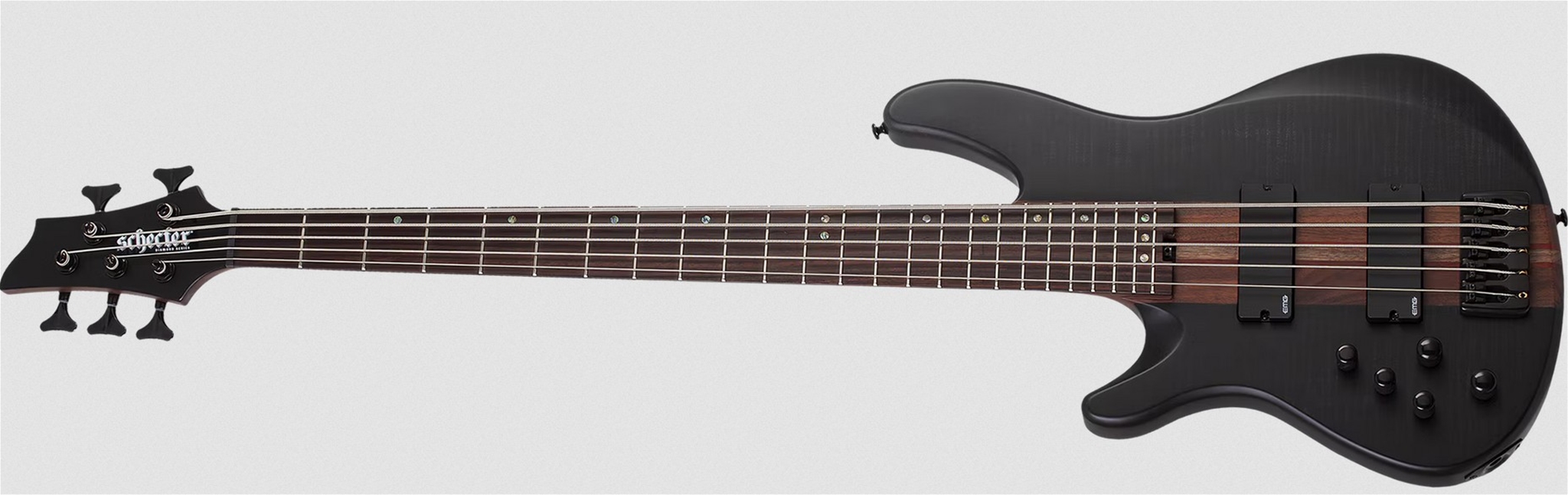 Schecter DIAMOND SERIES Charles Berthoud CB-5 LH See Thru Black Satin Left Handed 5-String Electric Bass Guitar 2025