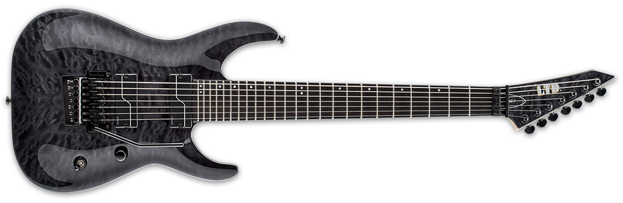 LTD SIGNATURE SERIES BUZ-7 See Thru Black 7-String Electric Guitar  