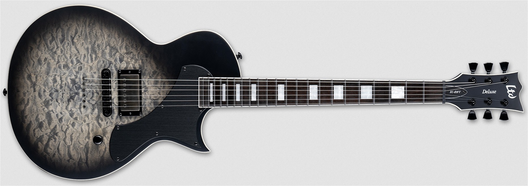LTD DELUXE EC-01FT Charcoal Burst Satin 6-String Electric Guitar 2025
