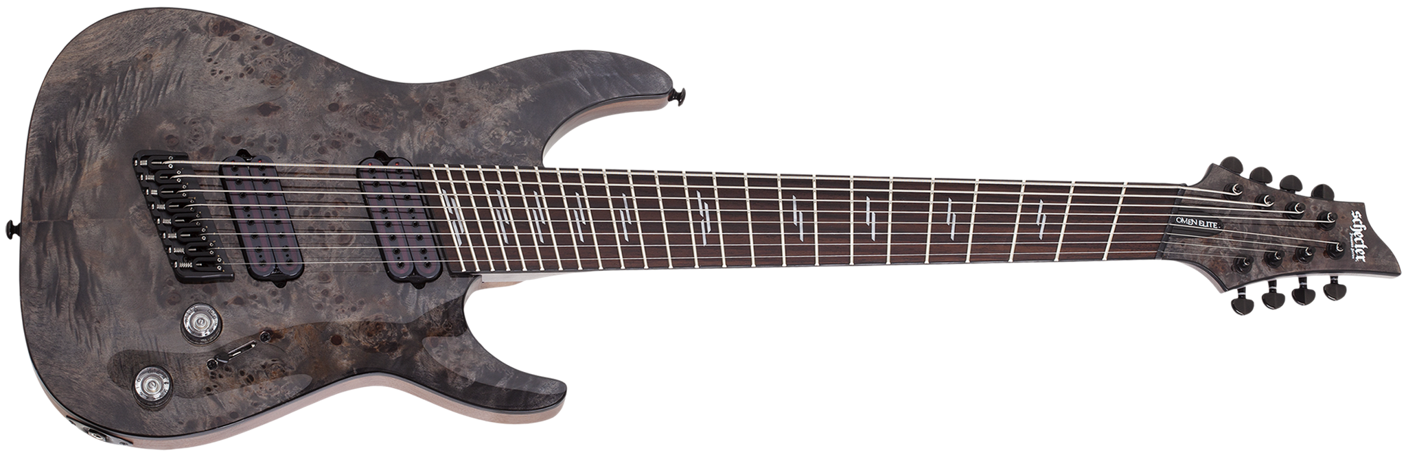 Schecter DIAMOND SERIES Omen Elite-8 Multiscale Charcoal 8-String Electric Guitar