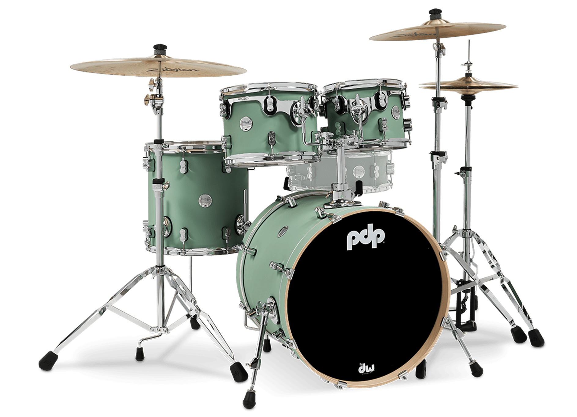 PDP PDCM20FNSF - CONCEPT MAPLE - SATIN SEAFOAM FINISHPLY - 4-PIECE Shell Pack