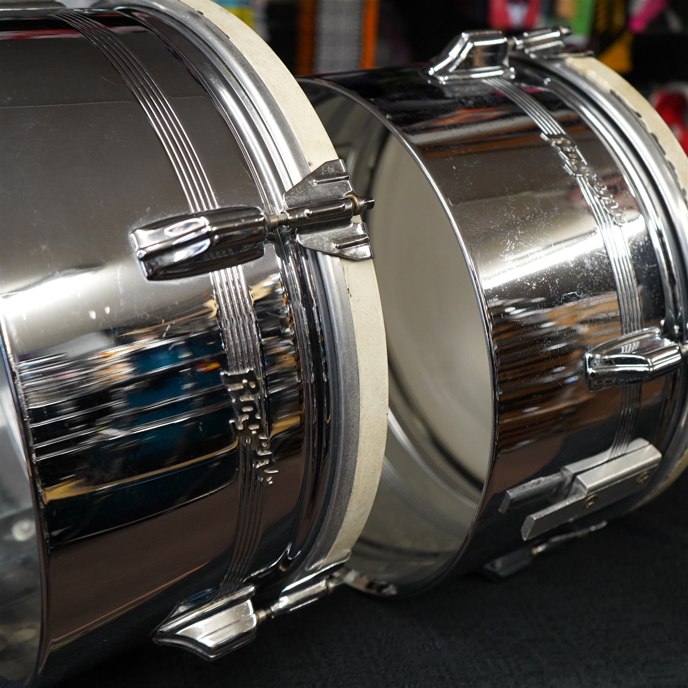 USED - Vintage 1960s Rogers USA Chrome Timbales 13" & 14"