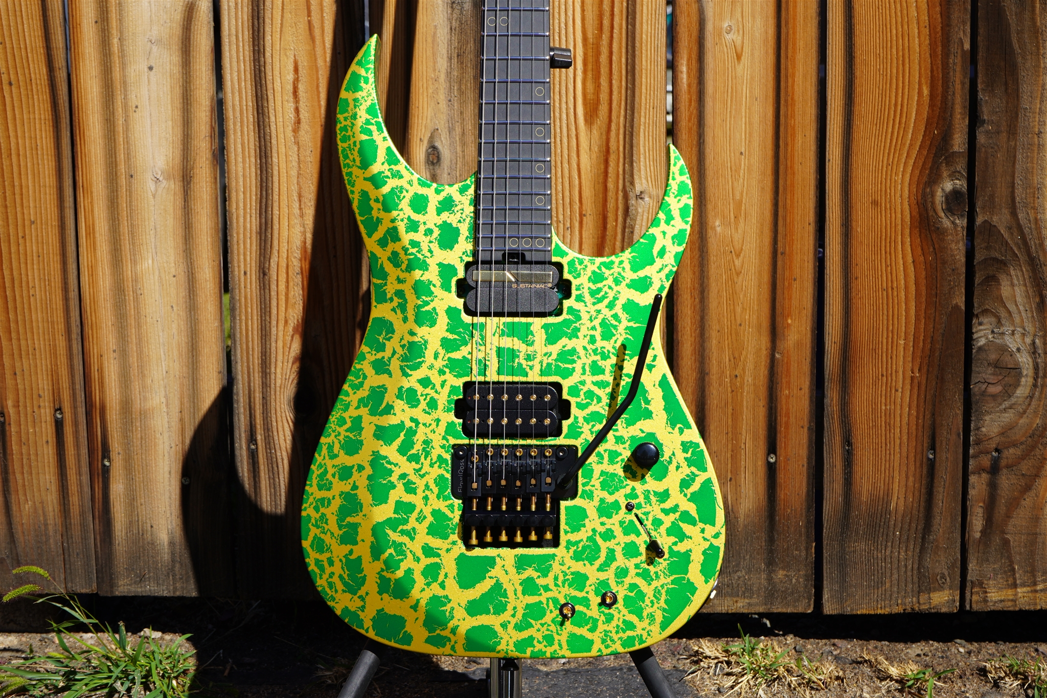 Schecter USA CUSTOM SHOP Sunset Extreme FR/S Green and Gold Satin Crackle 6-String Electric Guitar 2025