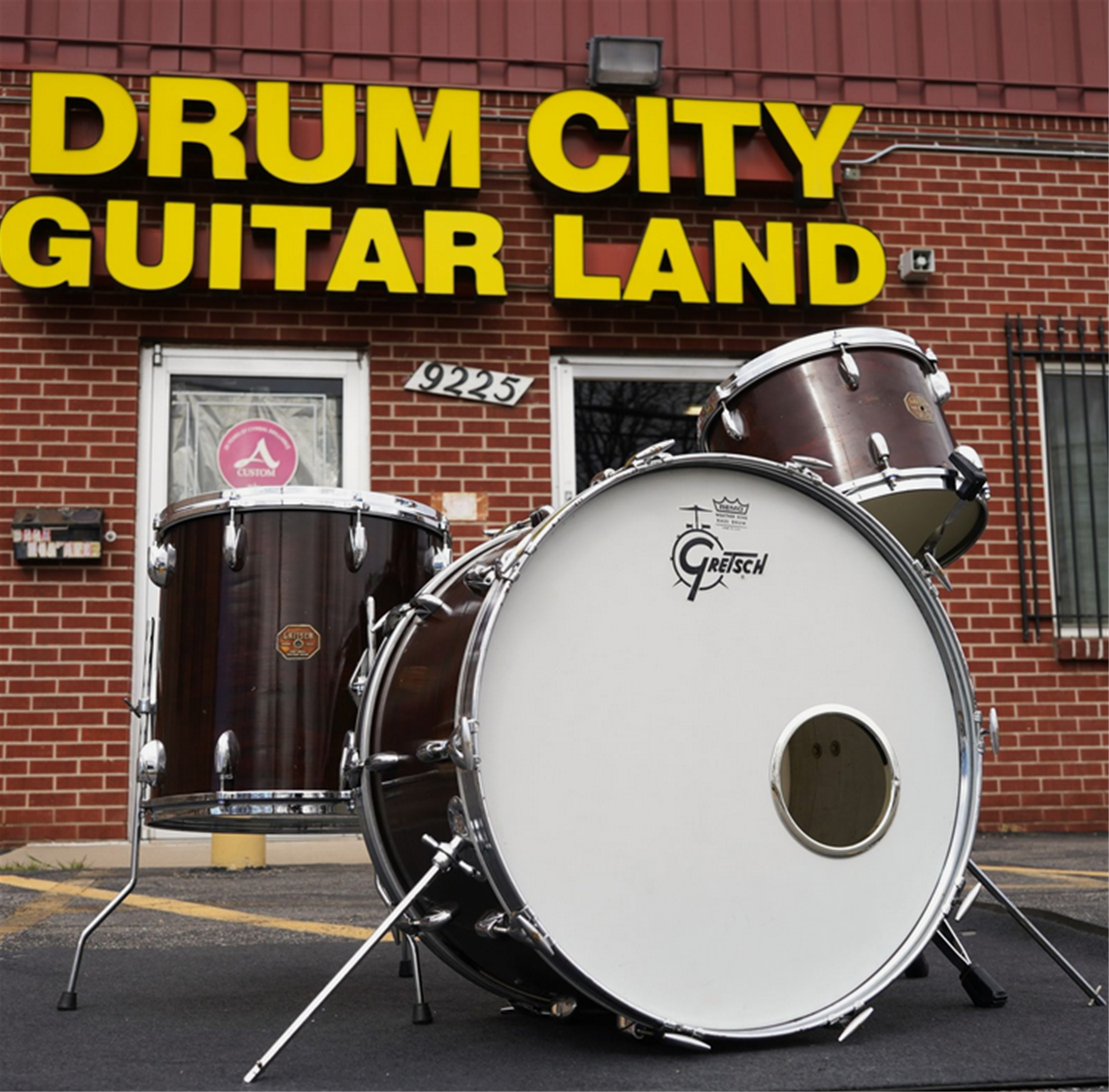 USED - Vintage 1970s Gretsch USA Custom 3pc Maple Shell Pack - Dark Walnut Lacquer | 13, 16, 24"