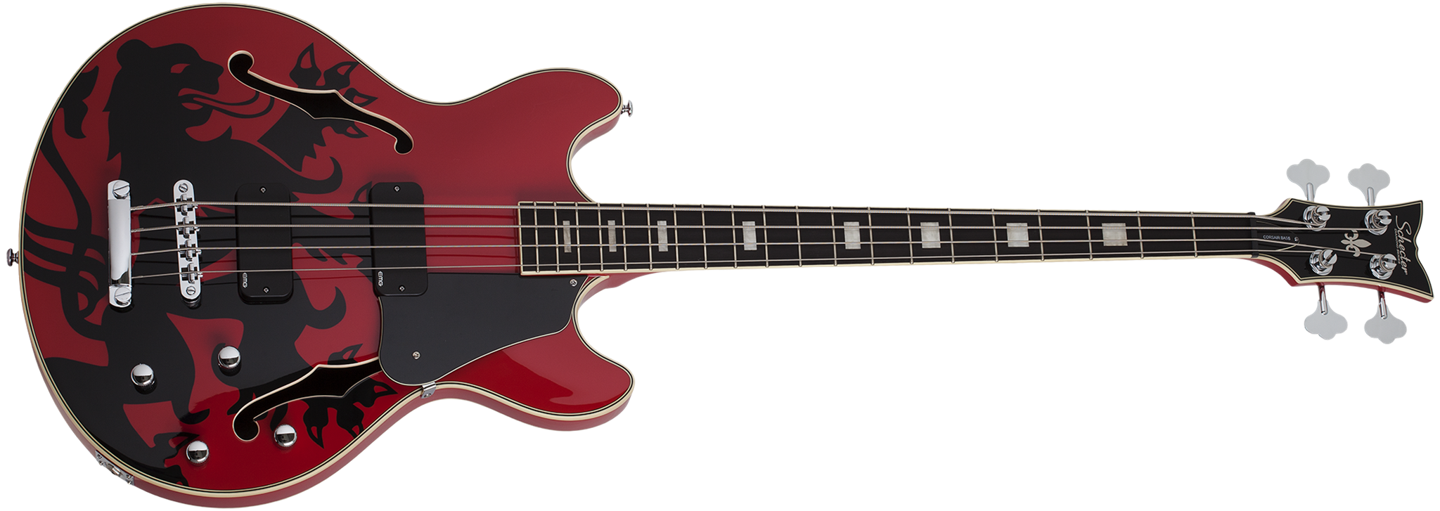 Schecter DIAMOND SERIES Simon Gallup Corsair Red 4-String Electric Bass Guitar