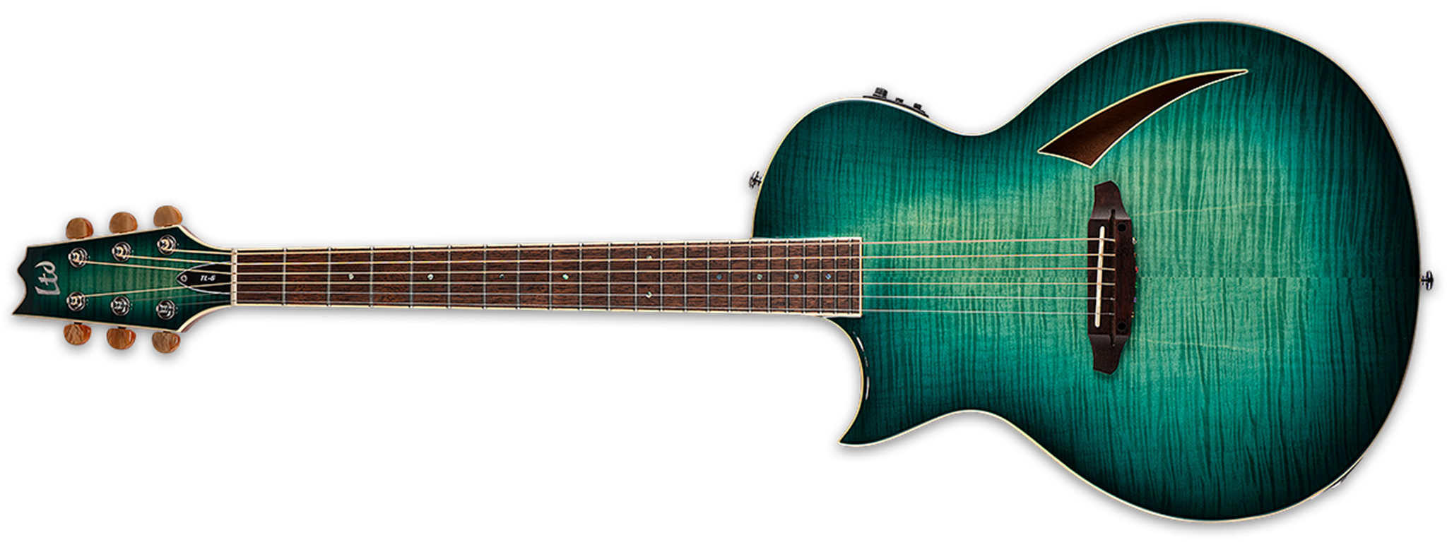 ESP/LTD TL-6 Aqua Marine Burst Left Handed 6-String Acoustic Electric Guitar 