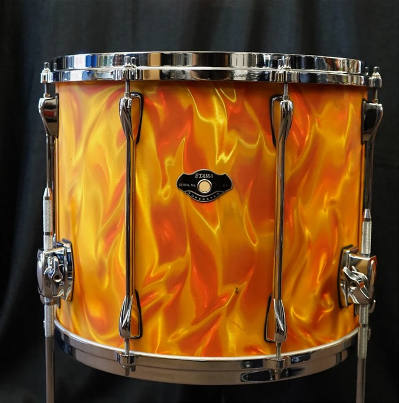 Tama Superstar Series 16" Birch/Basswood Floor Tom w/ Legs & DieCast Hoops - Orange Satin Flame | 13x16"